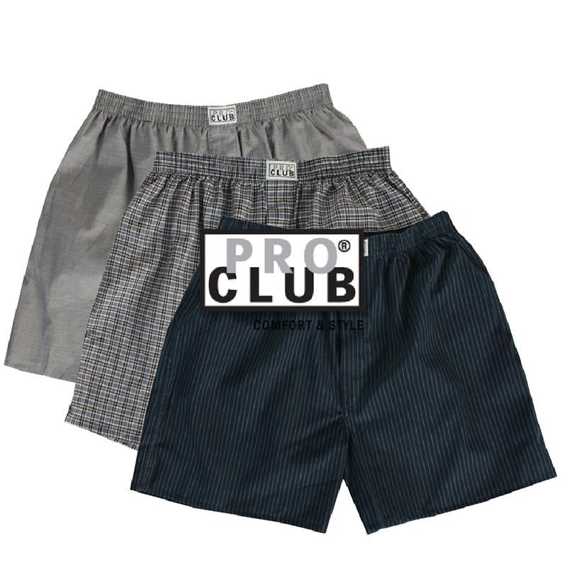 PROCLUB Men's 2 Pcs Classic Woven Boxers PRO CLUB Mixed Colors Comfort Boxer Trunk Short Trunks Casual Functional...