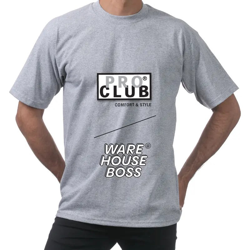 PROCLUB Men's Heavyweight Short Sleeve Shirts PRO CLUB Plain Crew neck T-Shirt Casual Cotton Tee Basic Hip Hop Harem...