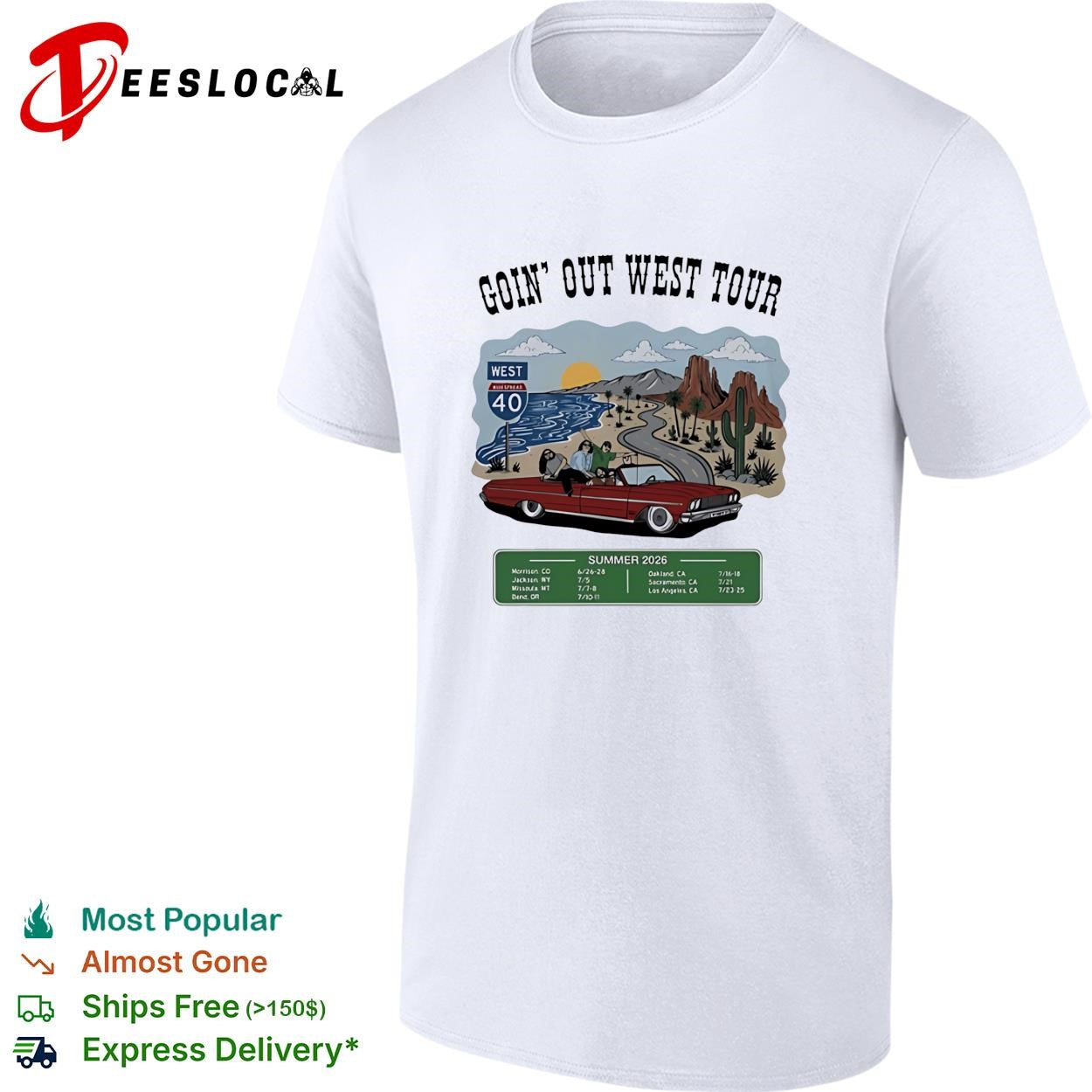 Panic Goin’ out west tour Summer 2026 shirt
