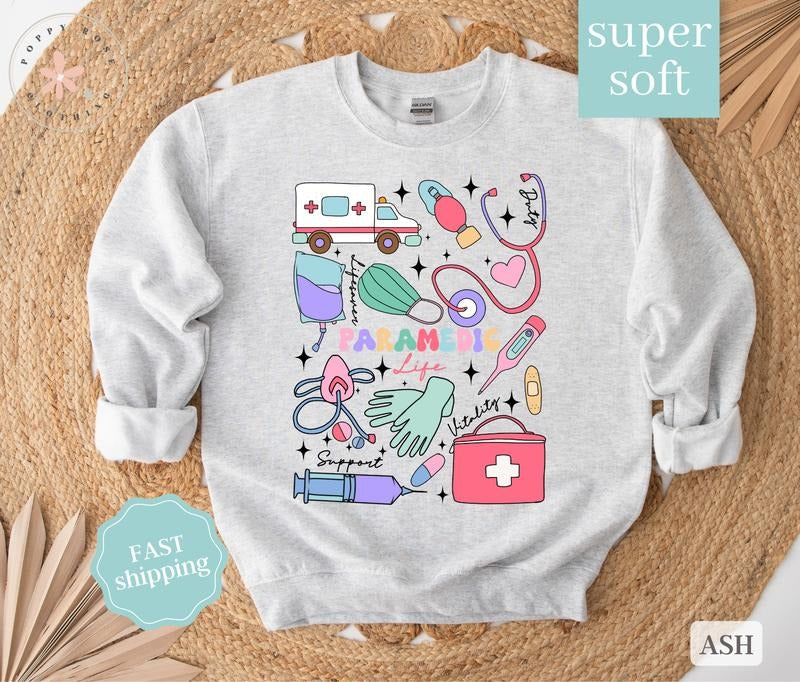 Paramedic Sweatshirt, EMT Crewneck, Ambulance Driver Shirt, Paramedic Gift Hoodie | CiraTrend.com