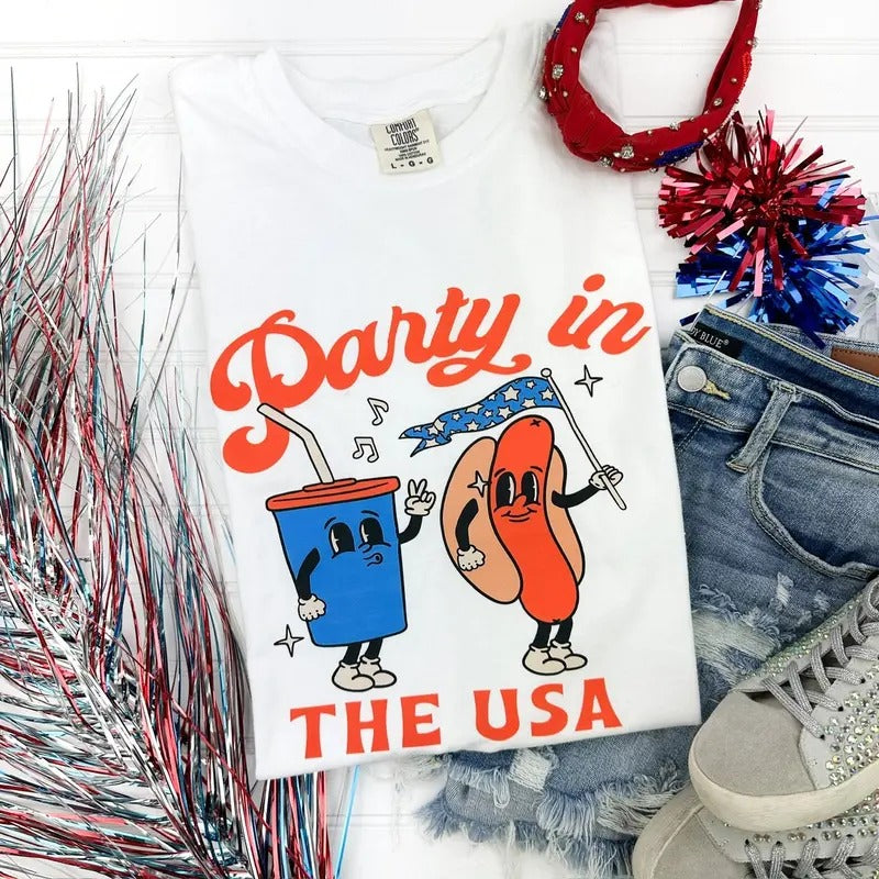 Party In The USA Comfort Colors T-Shirt Hoodie, Sweatshirt | CiraTrend.com