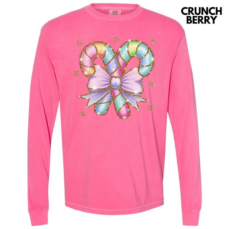 Pastel Candy Canes Long Sleeve Comfort Colors T-Shirt 'NLB' Hoodie, Sweatshirt | CiraTrend.com