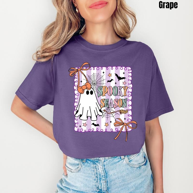 Pastel Ghost Spooky Season Comfort Colors T-Shirt 'NLB' Hoodie, Sweatshirt | CiraTrend.com