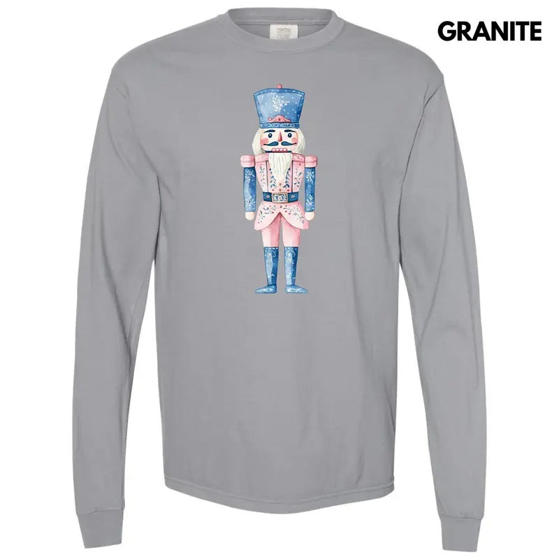 Pastel Nutcracker Long Sleeve Comfort Colors T-Shirt 'NLB' Hoodie, Sweatshirt | CiraTrend.com