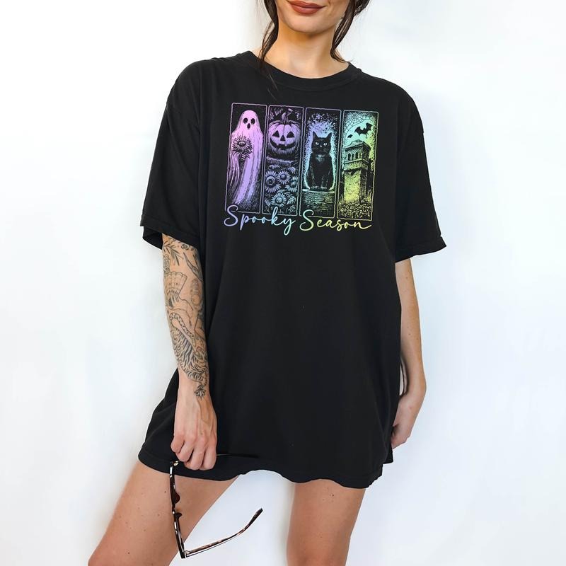 Pastel Spooky Season - T-Shirt, Unisex T-Shirt, Funny Tee, Comfortable Shirt Hoodie, Sweatshirt | CiraTrend.com