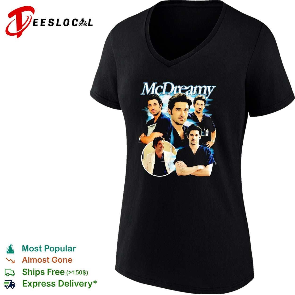Patrick Dempsey McDreamy doctor portraits shirt