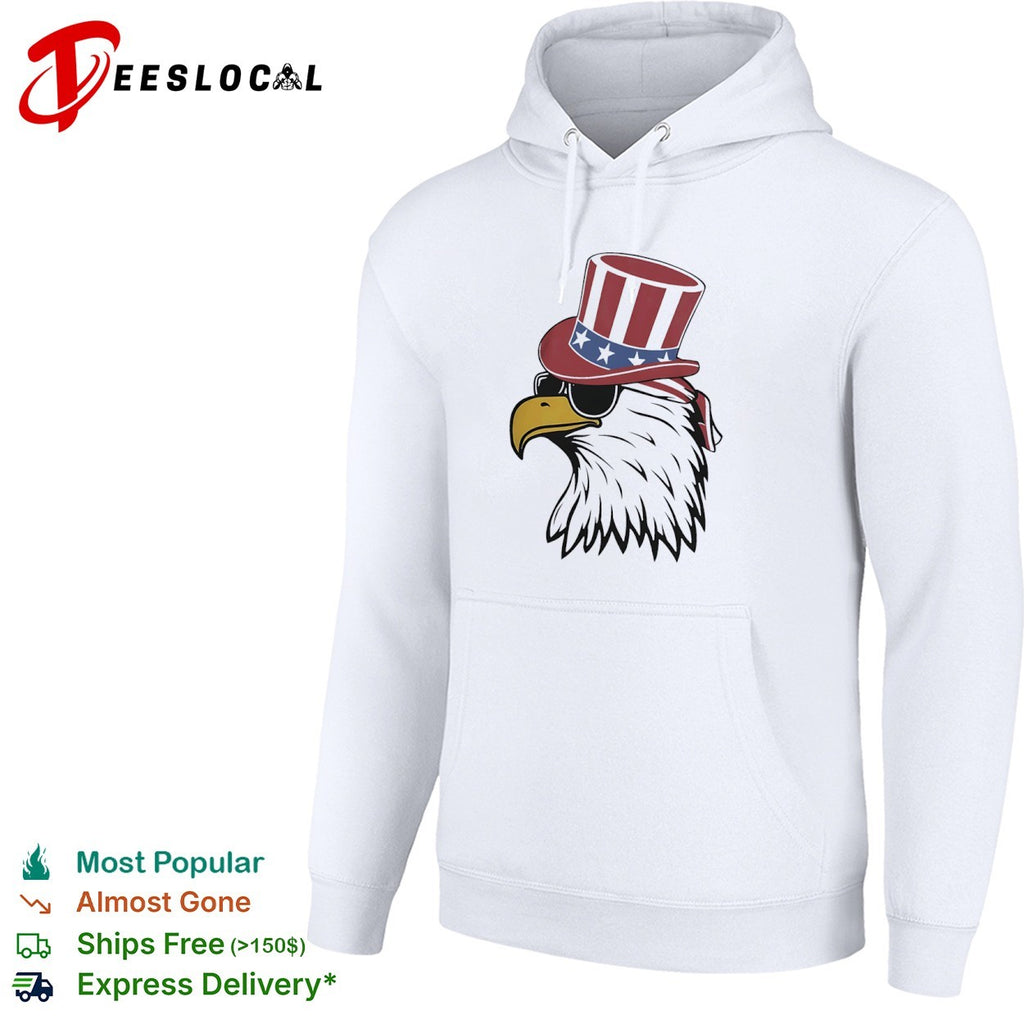 Patriotic American eagle with Uncle Sam hat and sunglasses shirt