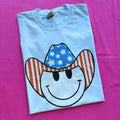 Patriotic Cowboy Happy Face Comfort Colors T-Shirt Hoodie, Sweatshirt | CiraTrend.com