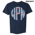 Patriotic Leopard Monogram Comfort Colors T-Shirt 'NLB' Hoodie, Sweatshirt | CiraTrend.com