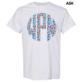 Patriotic Leopard Monogram Gildan Short Sleeve T-Shirt 'NLB' Hoodie, Sweatshirt | CiraTrend.com