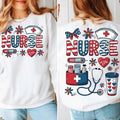Patriotic Nurse Shirt, 4th of July Sublimation Design, Red White Blue Nurse Life Printable Medical Art Shirt, Nursing...
