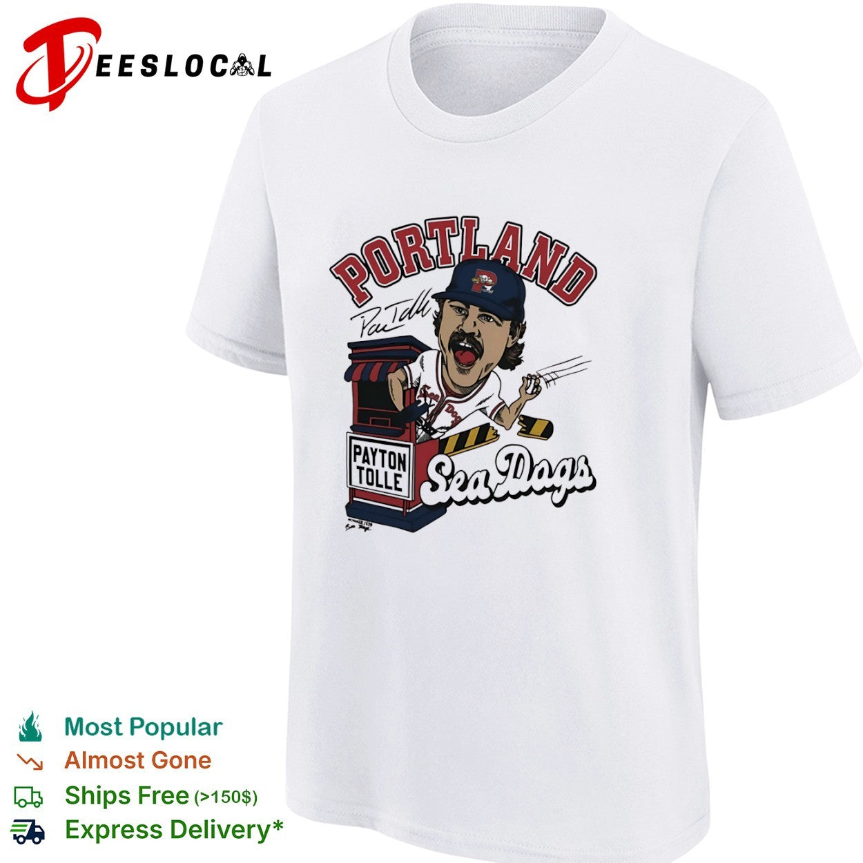 Payton Tolle Portland Sea Dogs baseball shirt