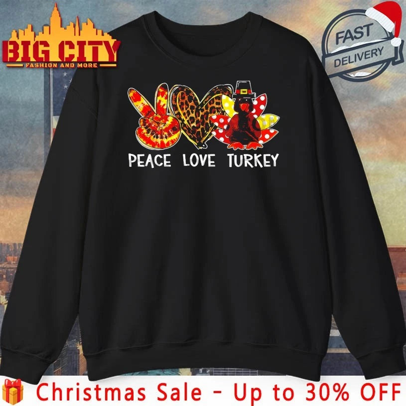Peace Love Turkey Thanksgiving 2025 shirt