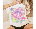 Pearl Bow Seashell Clam Bow Tshirt, Coquette Pearl Bow,Pink Clam , Summer Beach Tshirt Hoodie, Sweatshirt | CiraTrend.com
