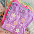 Pearls Starfish And Shells t shirt  | neon violet  comfort colors t shirt Hoodie, Sweatshirt | CiraTrend.com