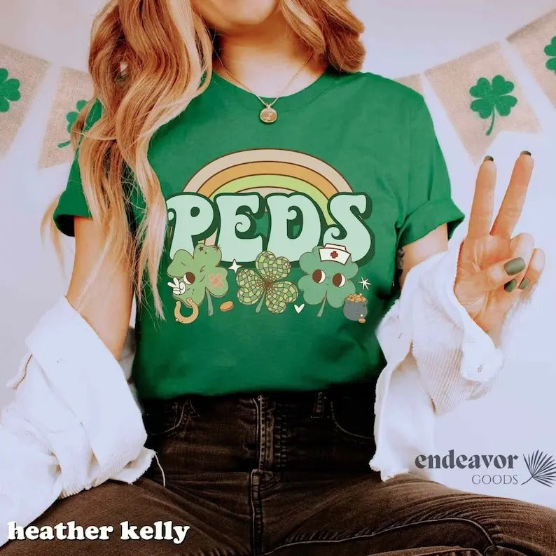 Pediatrics Nurse St Patrick's Day Hoodie and Sweater; T-shirts Sweatshirt | CiraTrend.com
