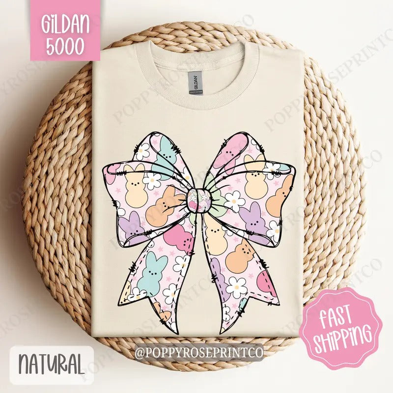 Peep Bow Shirt Gildan, Women's Tee, Cute Easter Women's Tshirt Plus Sizes Hoodie, Sweatshirt | CiraTrend.com