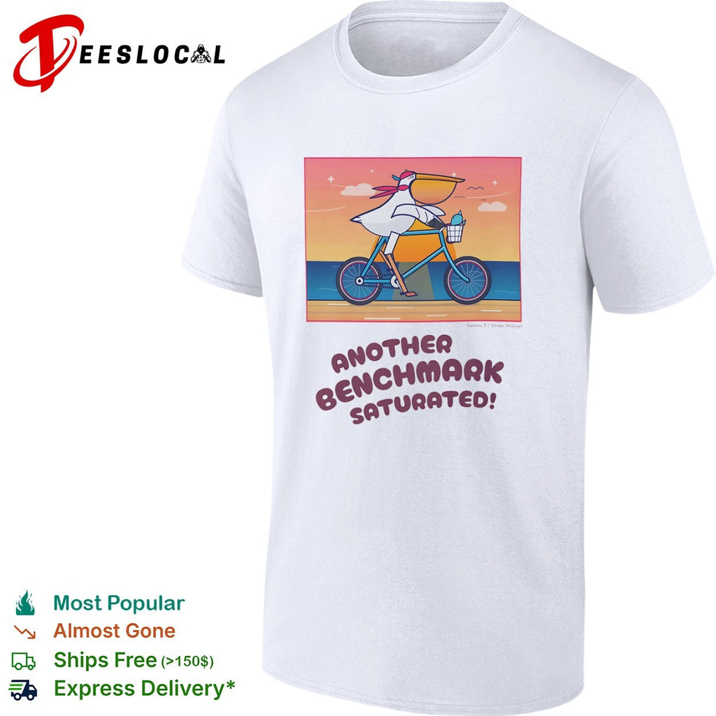 Pelican Riding Bicycle Another Benchmark Saturated Funny Tech Meme Shirt