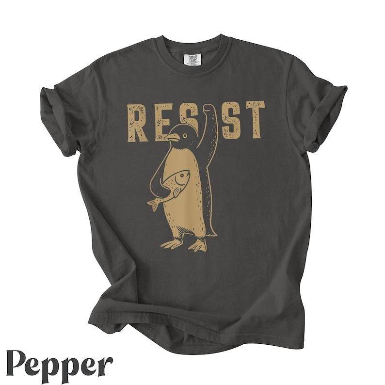 Penguins Resist Shirt, Penguins Against Tariffs Shirt, Funny Anti DT Shirt, Resist Shirt Hoodie, Sweatshirt | CiraTrend.com