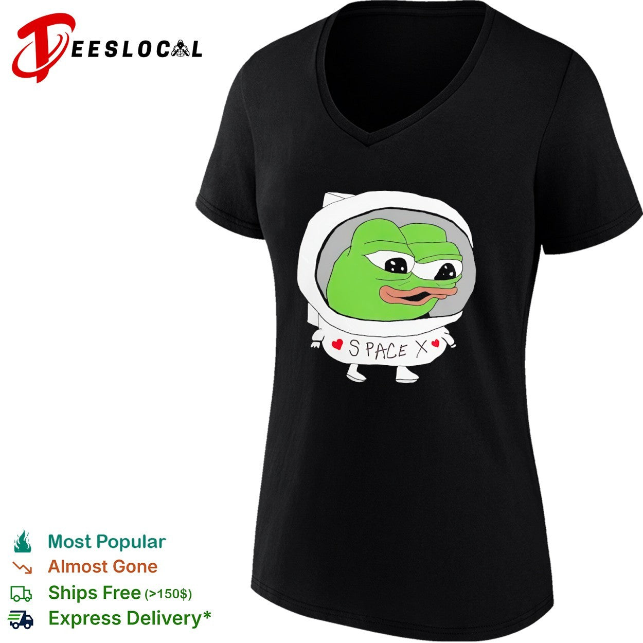 Pepe the frog Space X astronaut cartoon shirt