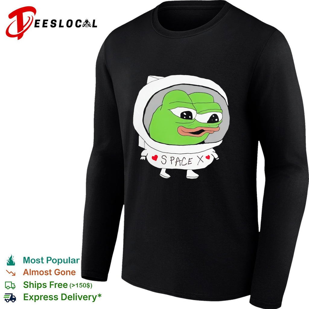 Pepe the frog Space X astronaut cartoon shirt
