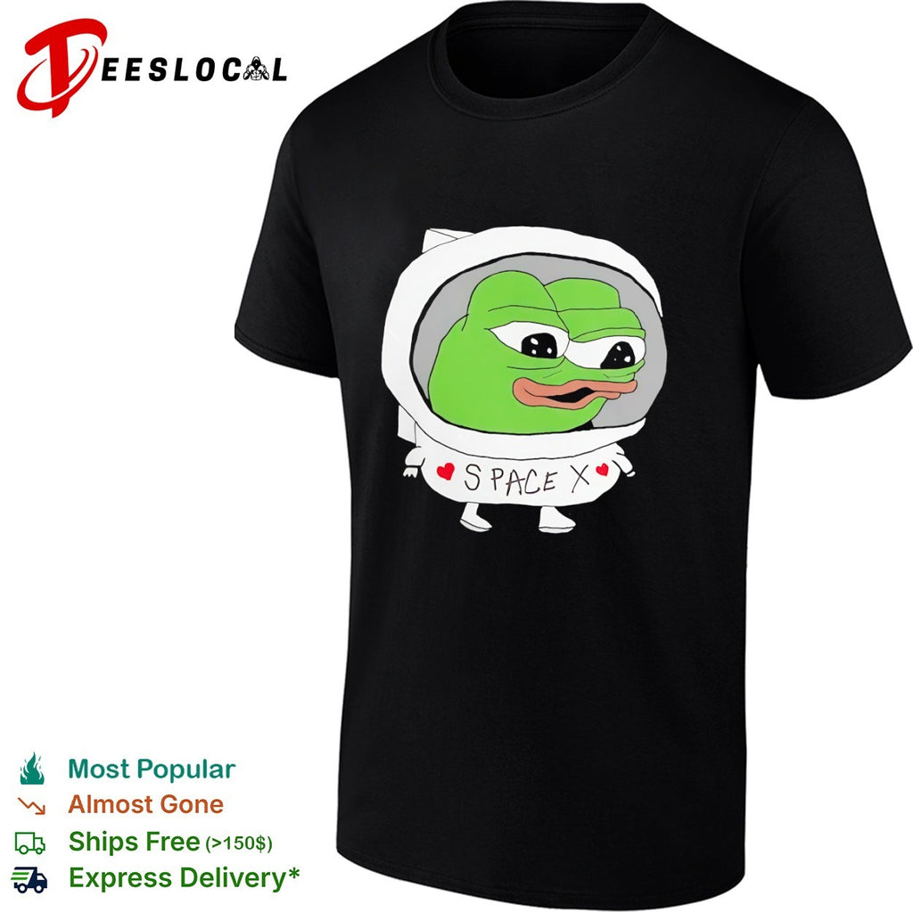 Pepe the frog Space X astronaut cartoon shirt