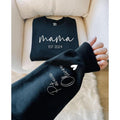 Personalized Mama Sweatshirt With Kids Names Sleeve, Est Date Mom Outfit, Custom Momma Hoodie, Gift For Mother, Names On...