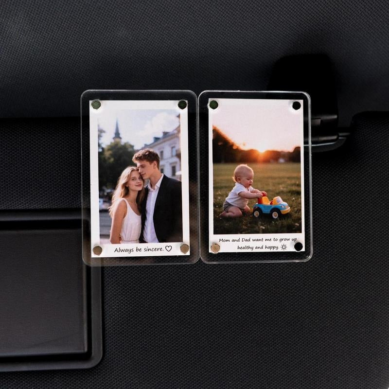 Personalized Photo Car Visor Clip For Dad Gifts, Drive Safe Daddy, New Born Gift, Gift for Dad