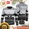 Personalized Raiders Custom Name Number Football Field Ugly Wool Sweater Christmas