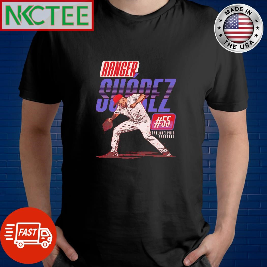 Philadelphia Phillies Baseball #55 Ranger Suarez celebrate punches ground shirt