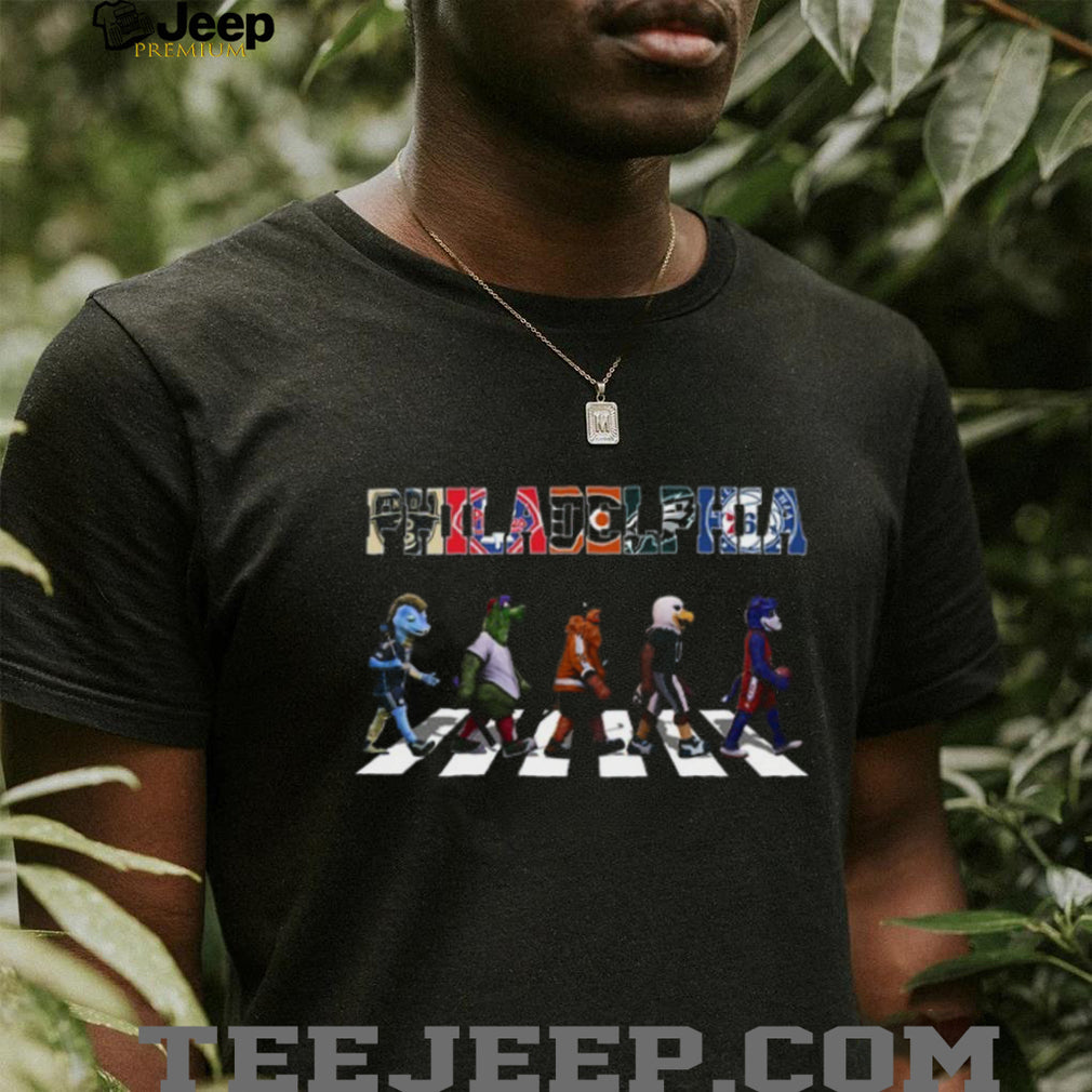 Philadelphia Sports Mascots Abbey Road Crossing T Shirt
