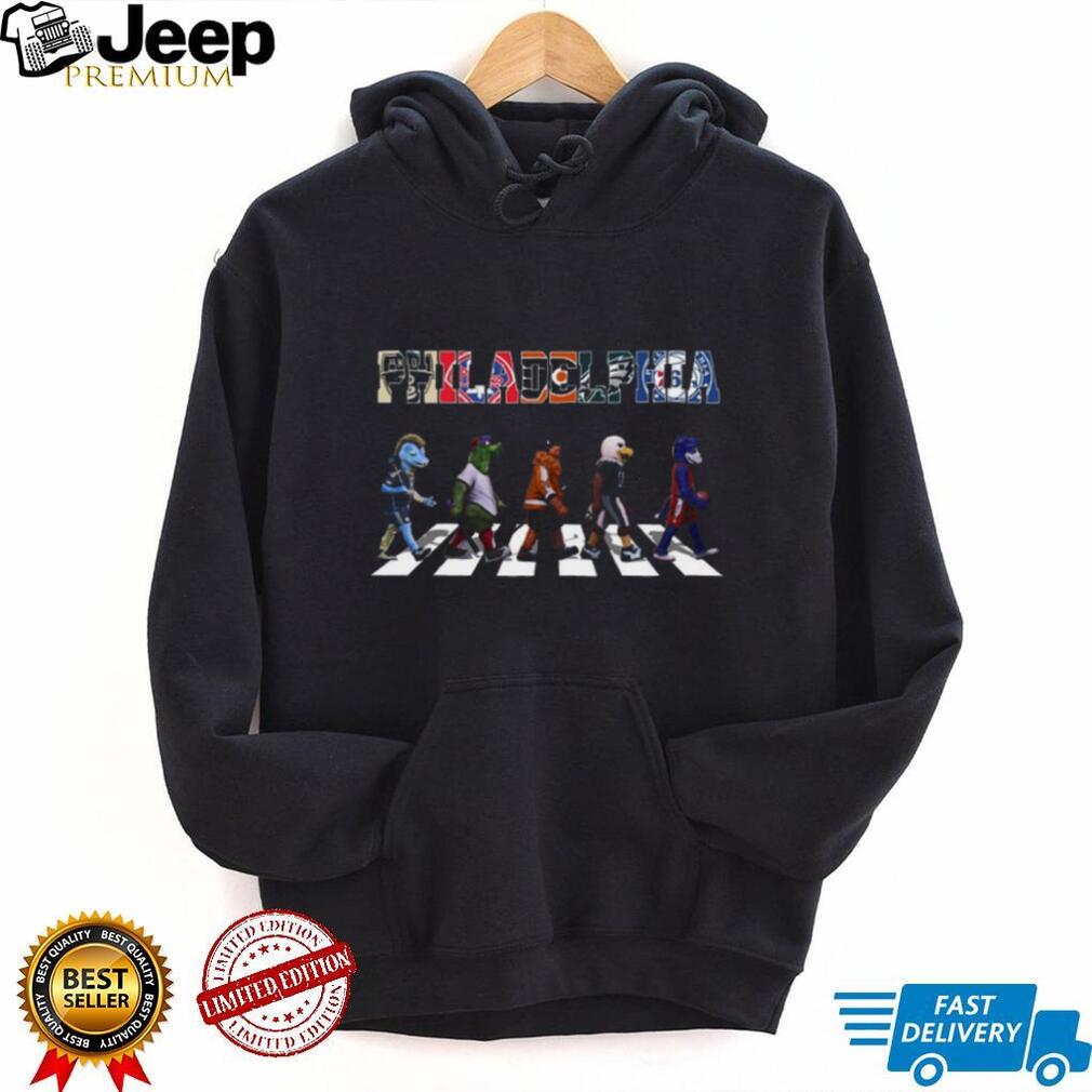 Philadelphia Sports Mascots Abbey Road Crossing T Shirt