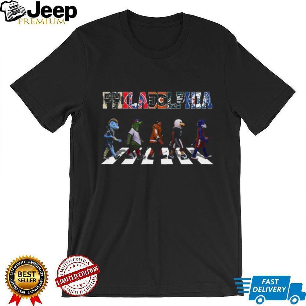 Philadelphia Sports Mascots Abbey Road Crossing T Shirt