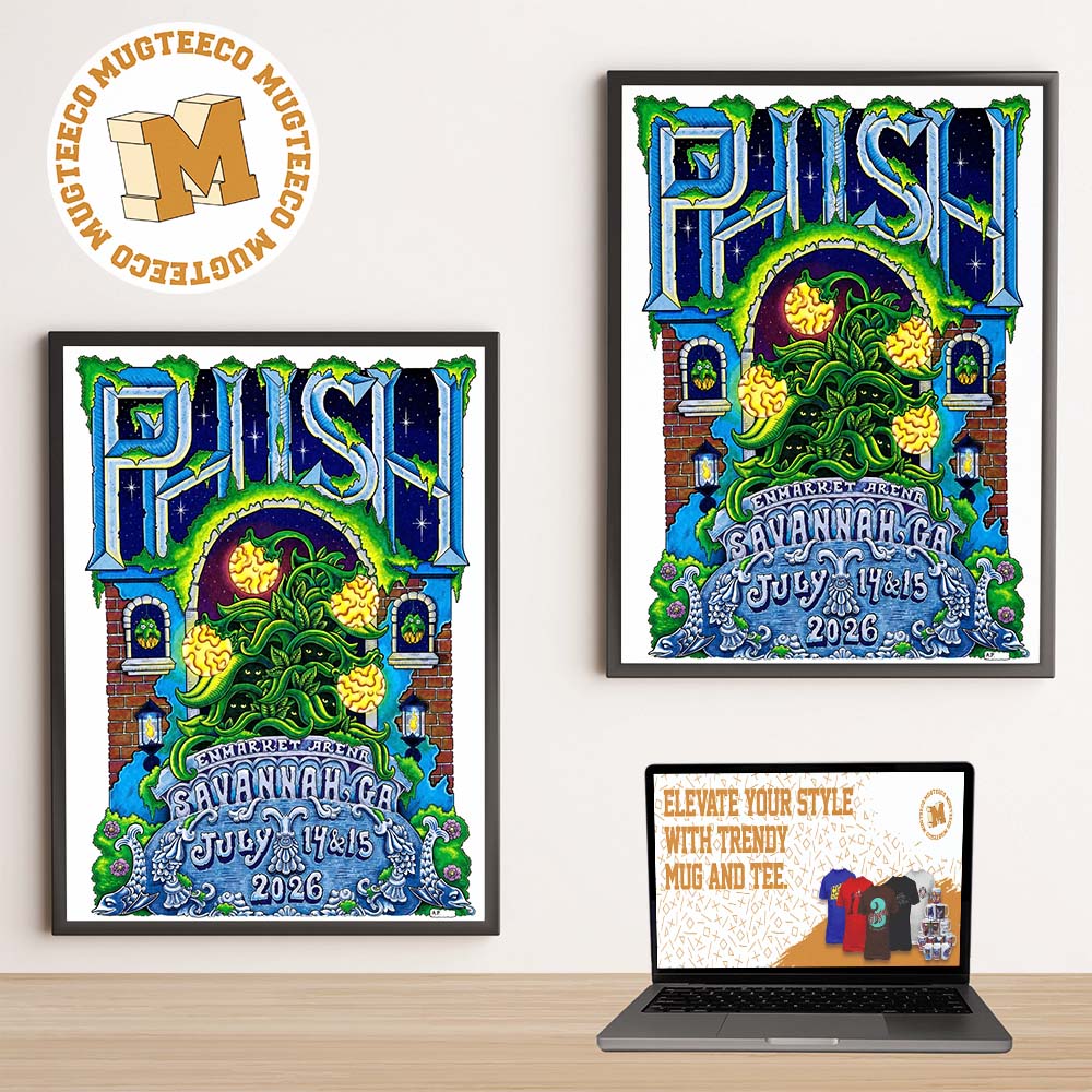 Phish Savannah 2026 Event Poster Enmarket Arena On July 14 And 15 2026 Home Decor Poster Canvas
