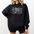 Piano Floral Hoodie, Eras Piano Flowers Graphic Hoodies, Watercolor Wildflowers Hoodie, Nature Lovers Women Outfits...