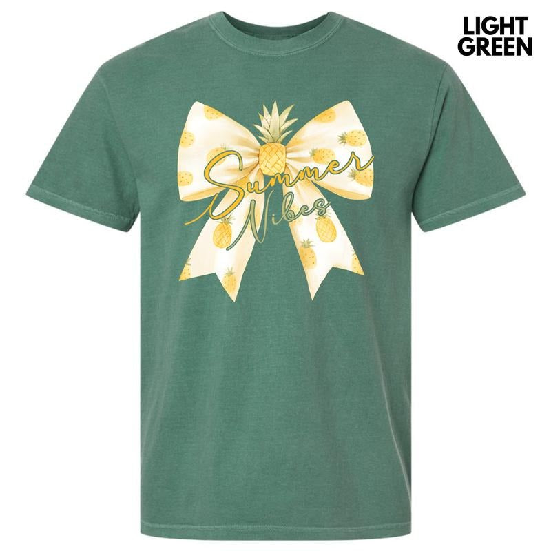 Pineapple Summer Bow Comfort Colors T-Shirt 'NLB' Hoodie, Sweatshirt | CiraTrend.com