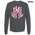 Pink Checker Monogram Long Sleeve Comfort Colors T-Shirt 'NLB' Hoodie, Sweatshirt | CiraTrend.com