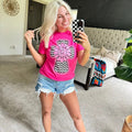 Pink Chevron Gemstone Cross Graphic T-shirt Hoodie, Sweatshirt | CiraTrend.com
