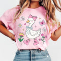 Pink Coquette Goose Shirt, Mama Goose, Spring Floral Goose T-Shirt, Coquette Bow Girl Funny Animal Tee Hoodie, Sweatshirt