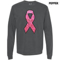 Pink Faux Glitter Ribbon Long Sleeve Comfort Colors T-Shirt 'NLB' Hoodie, Sweatshirt | CiraTrend.com