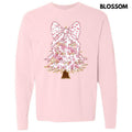 Pink Florals Christmas Tree Long Sleeve Comfort Colors T-Shirt 'NLB' Hoodie, Sweatshirt | CiraTrend.com