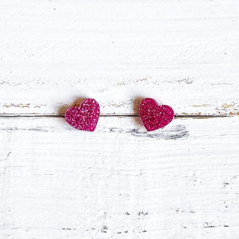 Pink Glitter Heart Stud Earrings T-Shirts, Hoodie, Sweatshirt | CiraTrend.com