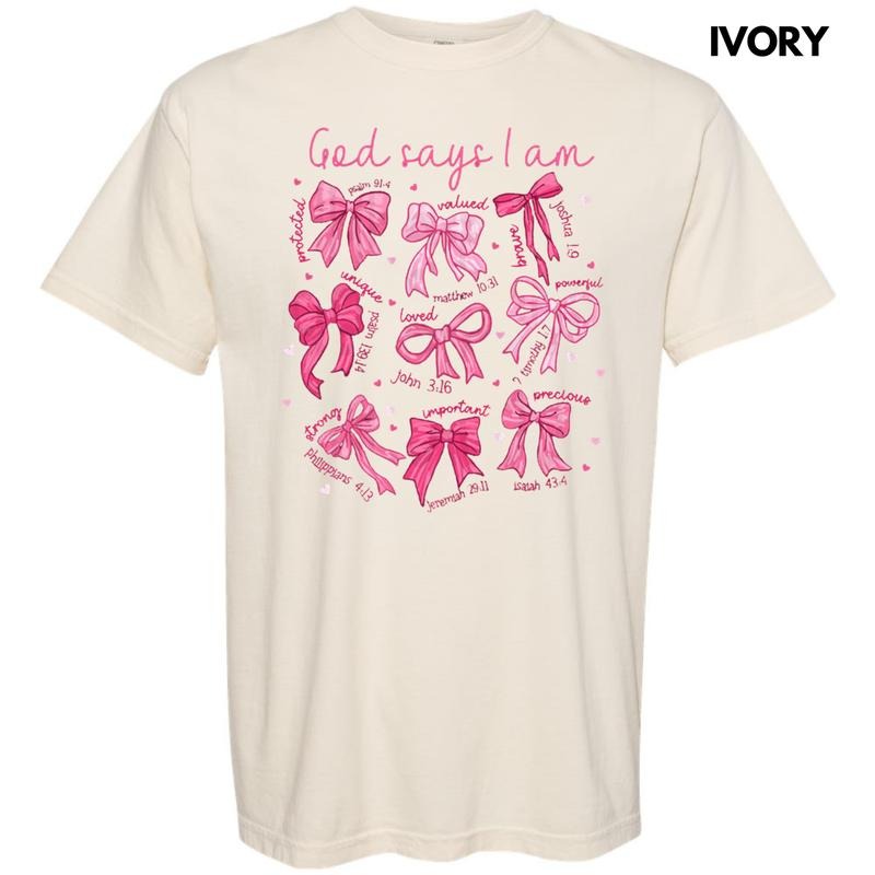 Pink God Says I Am Comfort Colors T-Shirt Hoodie, Sweatshirt | CiraTrend.com