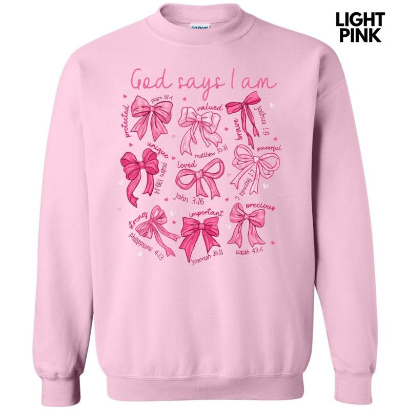 Pink God Says I Am Sweatshirt T-Shirts, Hoodie | CiraTrend.com