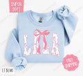 Pink Lala Bow Sweatshirt, Women's Crewneck, Cute Women's Sweater T-Shirts, Hoodie | CiraTrend.com