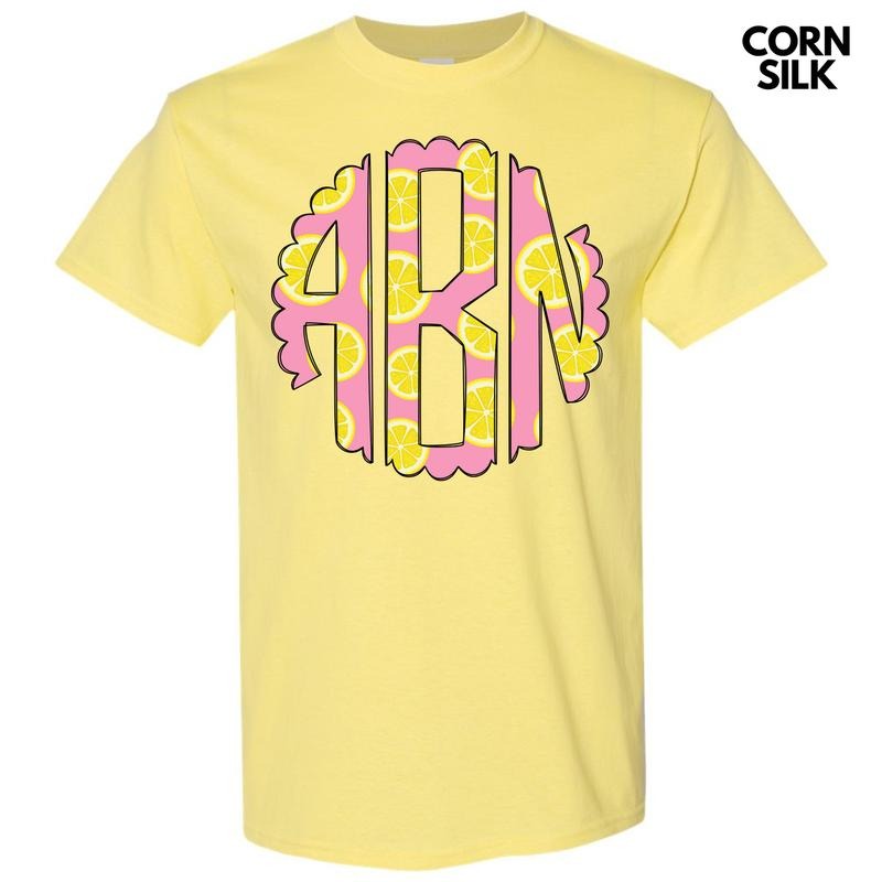 Pink Lemonade Monogram Gildan Short Sleeve T-Shirt 'NLB' Hoodie, Sweatshirt | CiraTrend.com