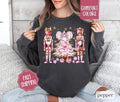Pink Nutcracker Comfort Colors Sweatshirt, Christmas Sweater Womenswear, Holiday Crewneck