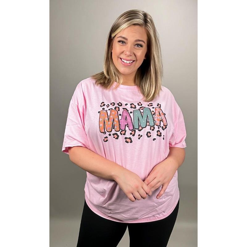 Pink Pattern Mama T-Shirt Cotton Sleeve Hoodie, Sweatshirt | CiraTrend.com