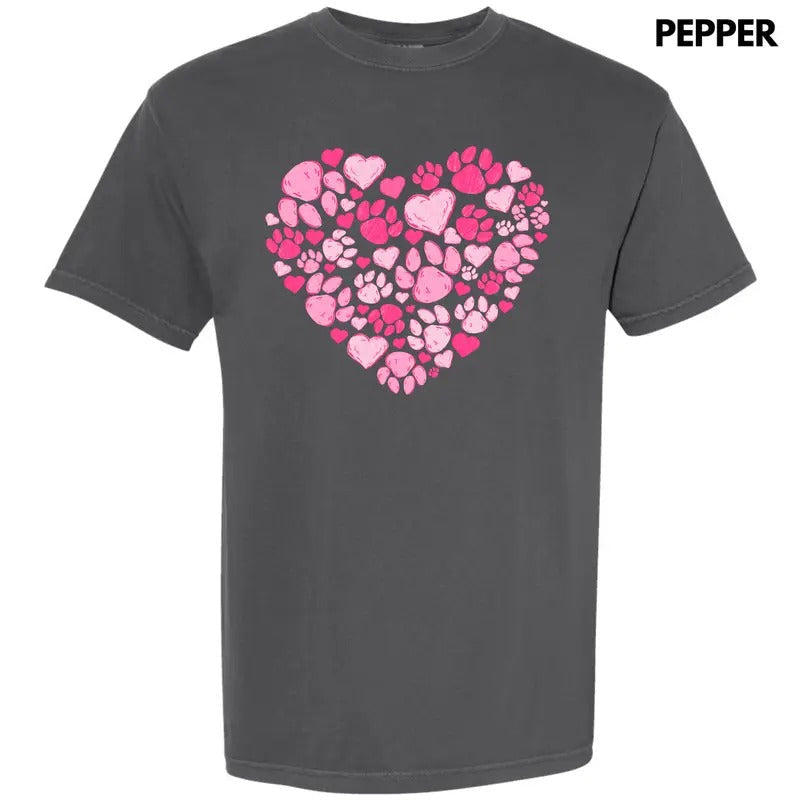 Pink Paw Heart Comfort Colors T-Shirt 'NLB' Hoodie, Sweatshirt | CiraTrend.com