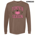 Pink Pumpkin Season Varsity Letter Long Sleeve Comfort Colors T-Shirt 'NLB' Hoodie, Sweatshirt | CiraTrend.com